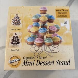 NEW Wilton Mini Dessert Silver Toned Stand For Mini Cupcakes, Dipped Fruit, Etc.